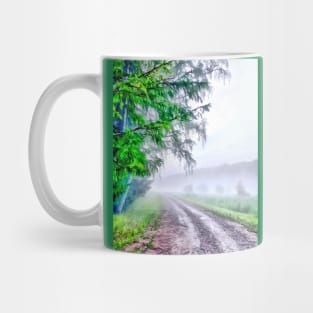 The way on a foggy summer morning. Mug